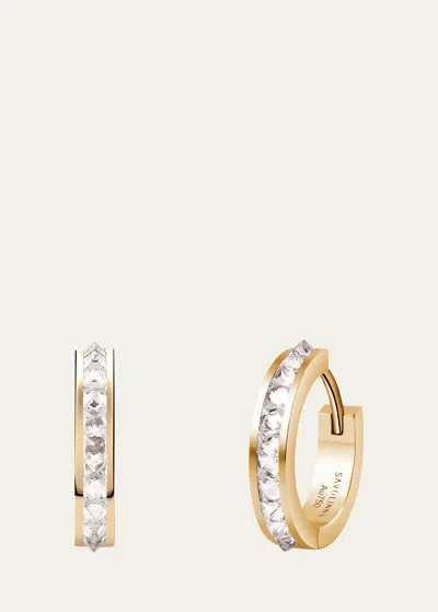 Savolinna Be Spiked Diamond Mini Huggie Hoop Earrings In Gold