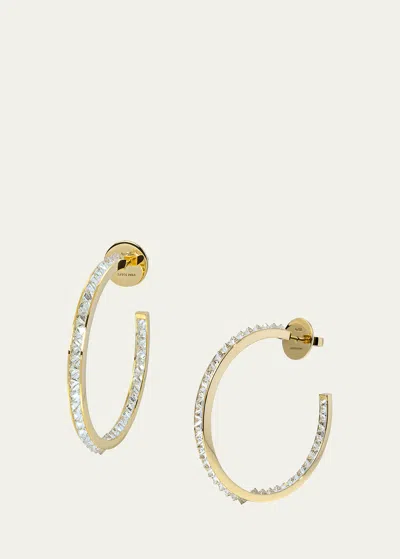 Savolinna Be Spiked Single Row Diamond Hoop Earrings In 18-karat Yellow G
