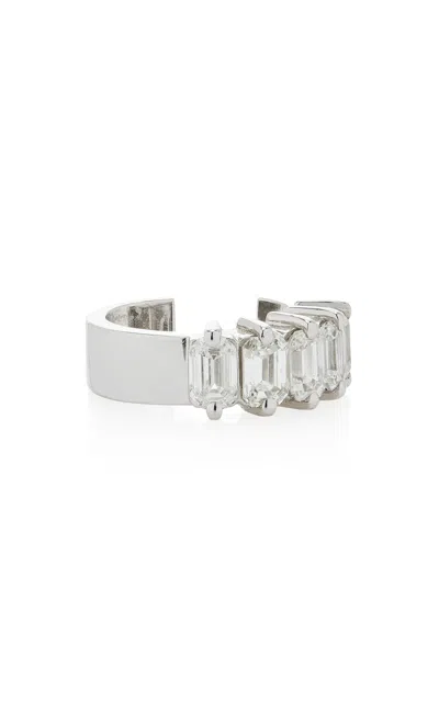 Savolinna Jewelry Scala 18k White Gold Diamond Ear Cuff In Multi