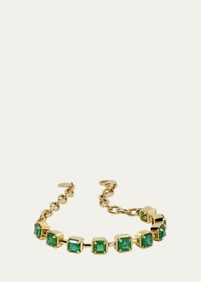 Savolinna One-of-a-kind Capsule Cushion-cut Emerald Bracelet In 18-karat Yellow G