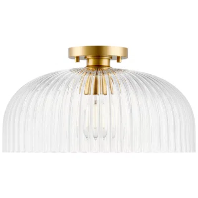 Savoy House 1-light Ceiling Light In Natural Brass In White
