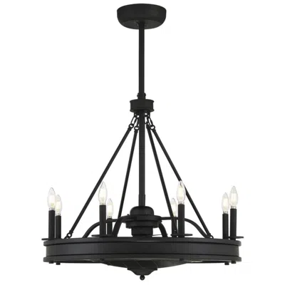 Savoy House 30"  Lyon Matte Black 8-light Fan D'lier