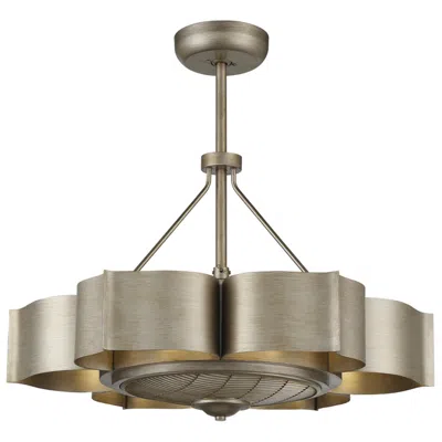 Savoy House 31"  Stockholm 6-light Silver Patina Fan D'lier