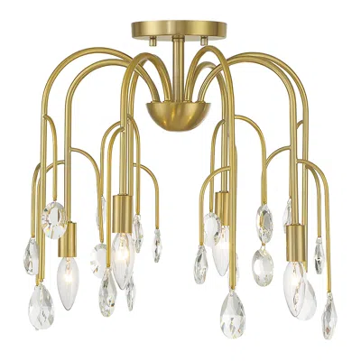 Savoy House Anholt 16 1/2" Wide Noble Brass 4-light Ceiling Light