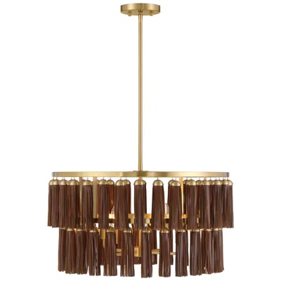 Savoy House Aquitane 4-light Pendant In Warm Brass In Gold