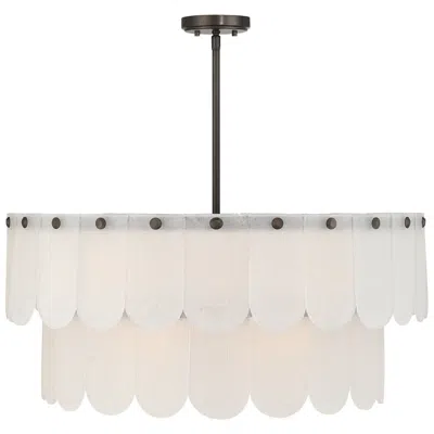 Savoy House Ashton 10-light Pendant In Mediterranean Bronze In White