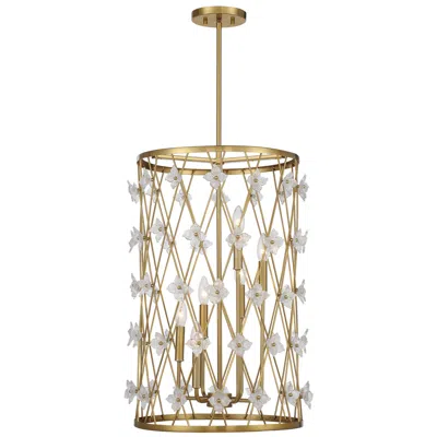 Savoy House Bailey 6-light Pendant In Warm Brass In Gold