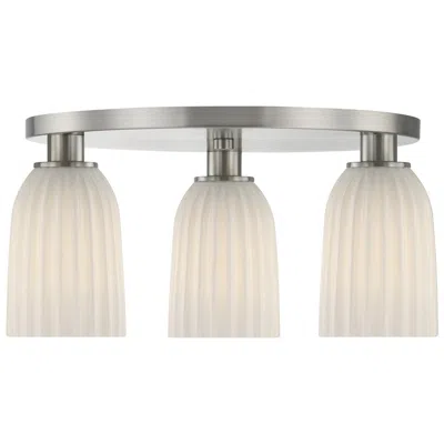 Savoy House Baldwin 3-light Flush Mount In Satin Nickel In Multi