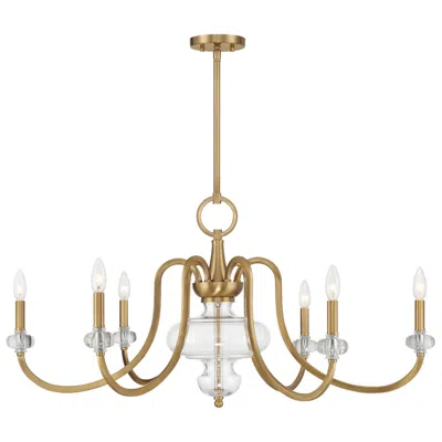 Savoy House Bergdorf 6-light Chandelier In Warm Brass