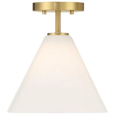Savoy House Blair 1-light Mini-pendant Or Semi-flush In Warm Brass