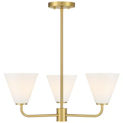 Savoy House Blair 3-light Chandelier In Warm Brass In White