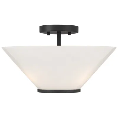 Savoy House Blair 3-light Convertible Semi-flush Or Pendant In Matte Black In White