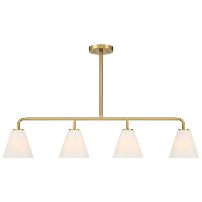 Savoy House Blair 4-light Linear Chandelier In Warm Brass In Gold