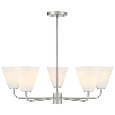 Savoy House Blair 5-light Chandelier In Satin Nickel In Silver