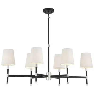 Savoy House Brody 41"w Matte Black 6-light Linear Chandelier In Multi