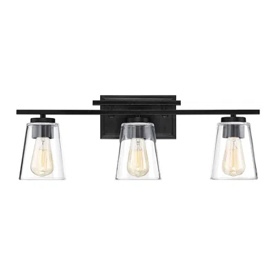 Savoy House Calhoun 24" Wide Matte Black 3-light Bath Light