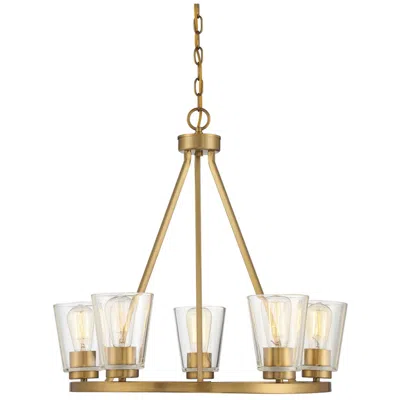 Savoy House Calhoun 25" Wide Warm Brass 5-light Chandelier