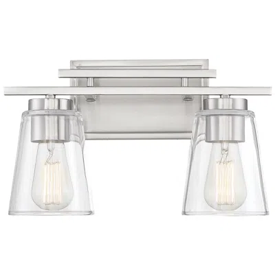 Savoy House Calhoun 2-light Bathroom Vanity Light In Satin Nickel In White