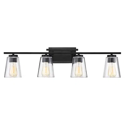 Savoy House Calhoun 32" Wide Matte Black 4-light Bath Light