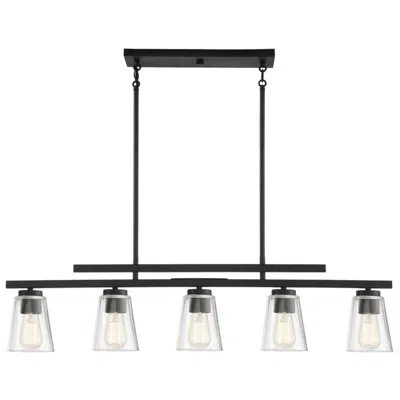 Savoy House Calhoun 40" Wide Matte Black 5-light Linear Chandelier