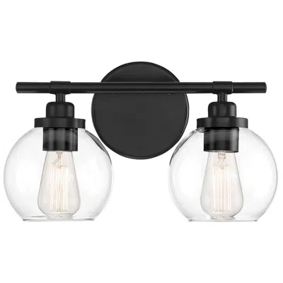 Savoy House Carson 14" Wide Matte Black 2-light Wall Sconce