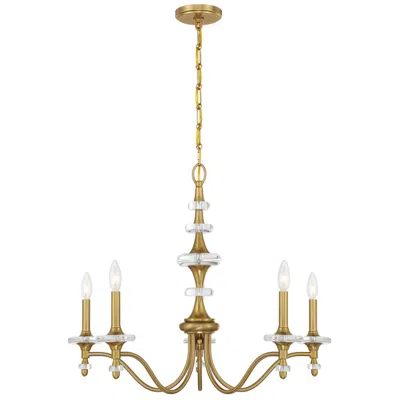 Savoy House Champlain 5-light Chandelier In Warm Brass In Gold