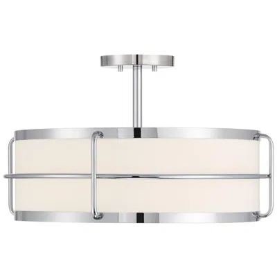 Savoy House Chauncey 4-light Ceiling Light In Chrome In Silver