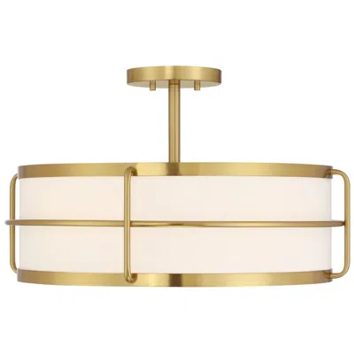 Savoy House Chauncey 4-light Ceiling Light In Warm Brass In Gold