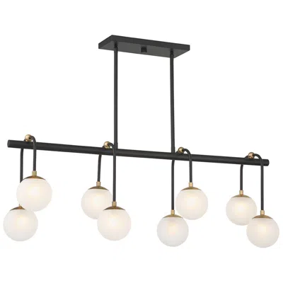 Savoy House Couplet 38"w Matte Black And Warm Brass 8-light Chandelier