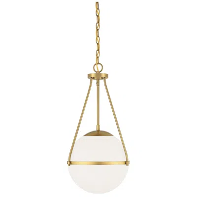 Savoy House Darby 13 1/4"w Natural Brass Orb Pendant Light In Gold