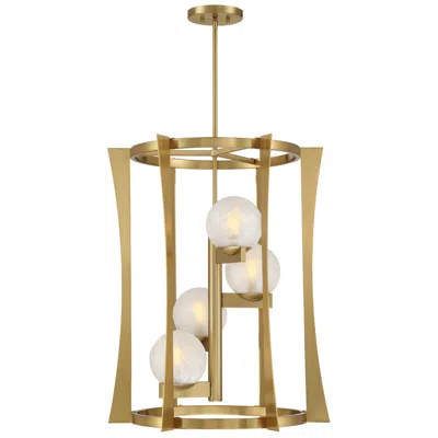 Savoy House Darien 4-light Pendant In Warm Brass In Gold