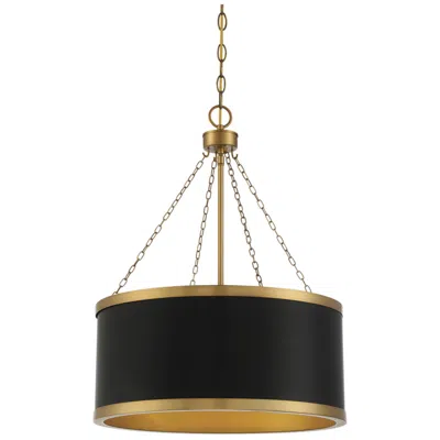 Savoy House Delphi 19"w Matte Black And Brass Pendant Light