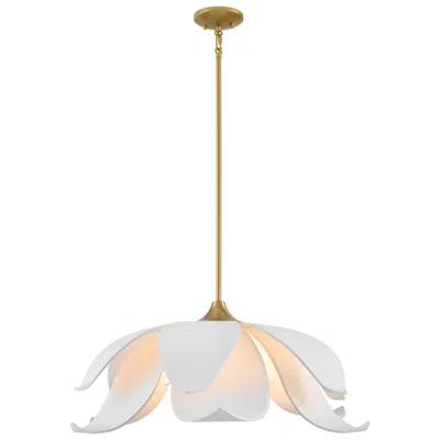 Savoy House Elsie 6-light Pendant In Warm Brass In White