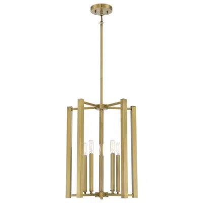 Savoy House Essentials Benson 15.5" Wide Warm Brass 5-light Pendant