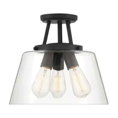 Savoy House Essentials Calhoun 13" Wide Matte Black 3-light Ceiling Li