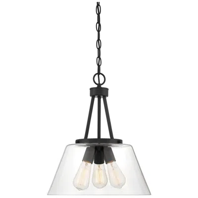 Savoy House Essentials Calhoun 15" Wide Matte Black 3-light Pendant