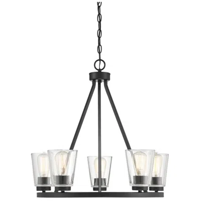 Savoy House Essentials Calhoun 25" Wide Matte Black 5-light Chandelier
