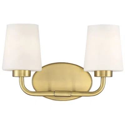 Savoy House Essentials Capra 15" Wide 2-light Warm Brass Bath Light