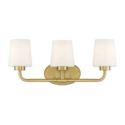 Savoy House Essentials Capra 22" Wide Warm Brass 3-light Bath Light
