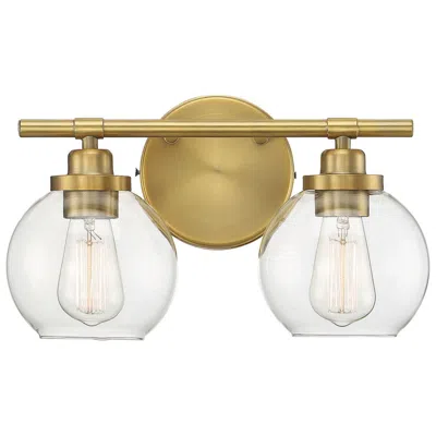 Savoy House Essentials Carson 14" Wide 2-light Warm Brass Bath Light