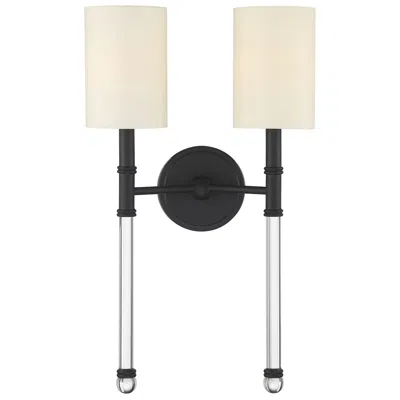 Savoy House Essentials Fremont 21" High Matte Black 2-light Wall Sconc