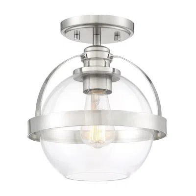 Savoy House Essentials Pendleton 9.38" Wide Satin Nickel Ceiling Light