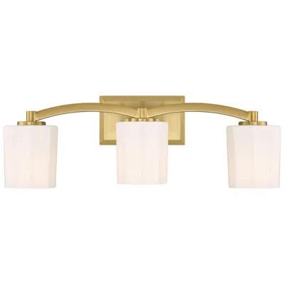 Savoy House Essentials Whitney 24" Wide 3-light Warm Brass Bath Light In Gold