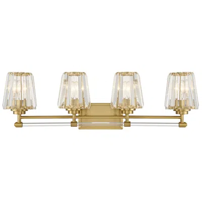 Savoy House Garnet 32" Wide Warm Brass 4-light Bath Light
