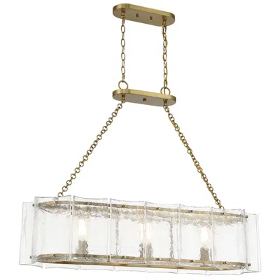 Savoy House Genry 41"w Warm Brass 3-light Linear Chandelier