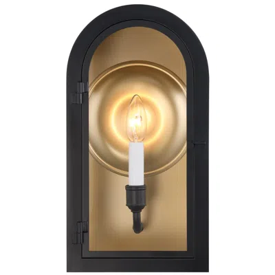 Savoy House Grotto 1-light Outdoor Wall Lantern In Matte Black With Vintage Gold