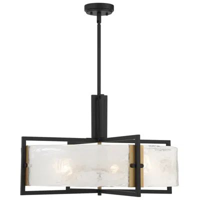 Savoy House Hayward 28" Wide Matte Black 5-light Rectangular Pendant