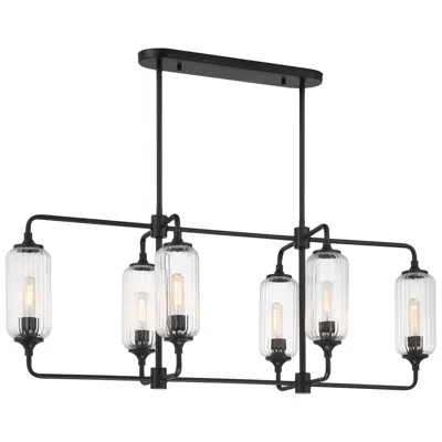 Savoy House Holton 6-light Linear Chandelier In Matte Black