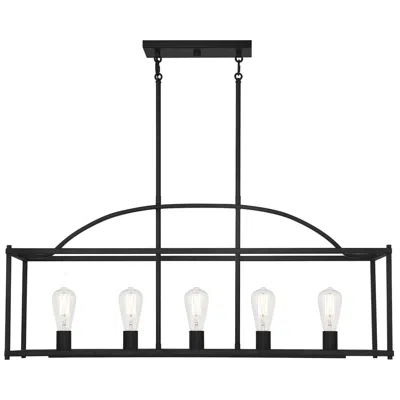 Savoy House Iris 31.5" Wide Matte Black With Warm Brass 6-light Chande