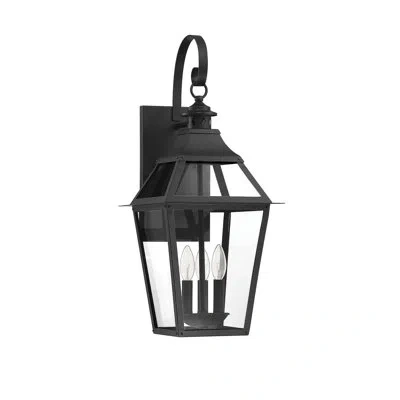 Savoy House Jackson 3-light Outdoor Wall Lantern In Matte Black With Gold Highlights